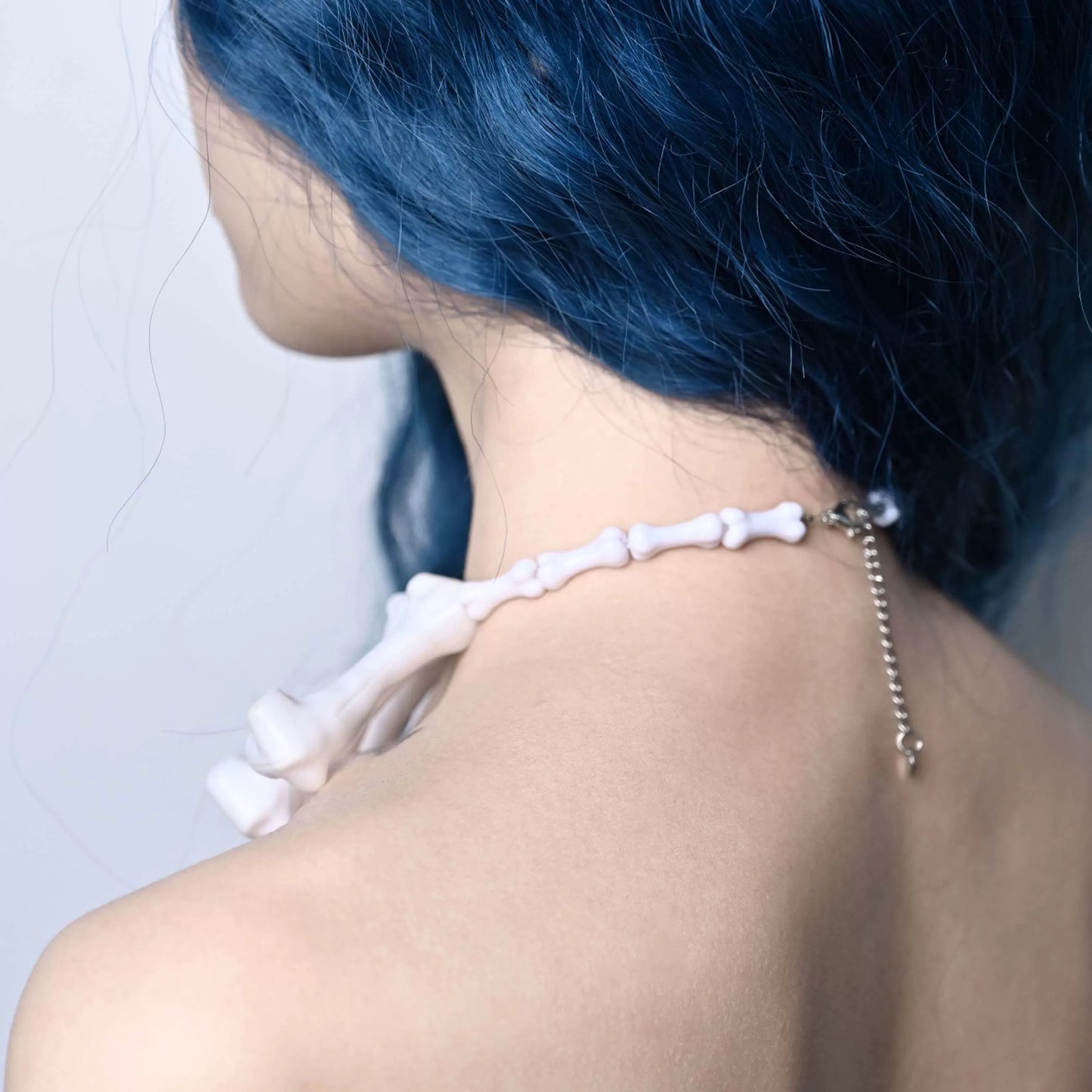 Rizznova Alt Gothic Punk Bone-Inspired Heavy PU Leather Choker Necklace