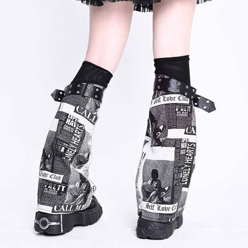 Butterfly Magazine Print Leg Warmers product image 3