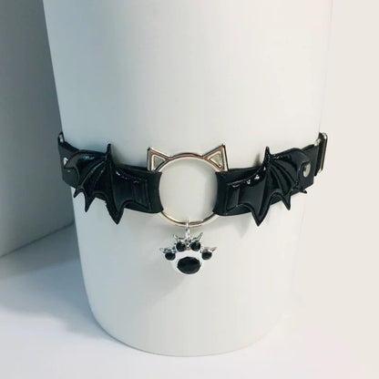 Lolita Gothic Demon Wing & Cat Claw Pendant Leather Leg Garter Thigh Strap