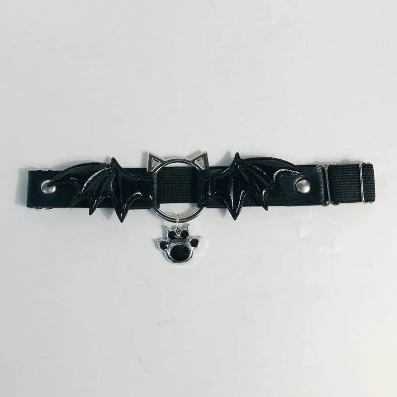 Lolita Gothic Demon Wing & Cat Claw Pendant Leather Leg Garter Thigh Strap