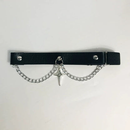 Lolita Y2K Punk Gothic Star Chain Leather Thigh Harness