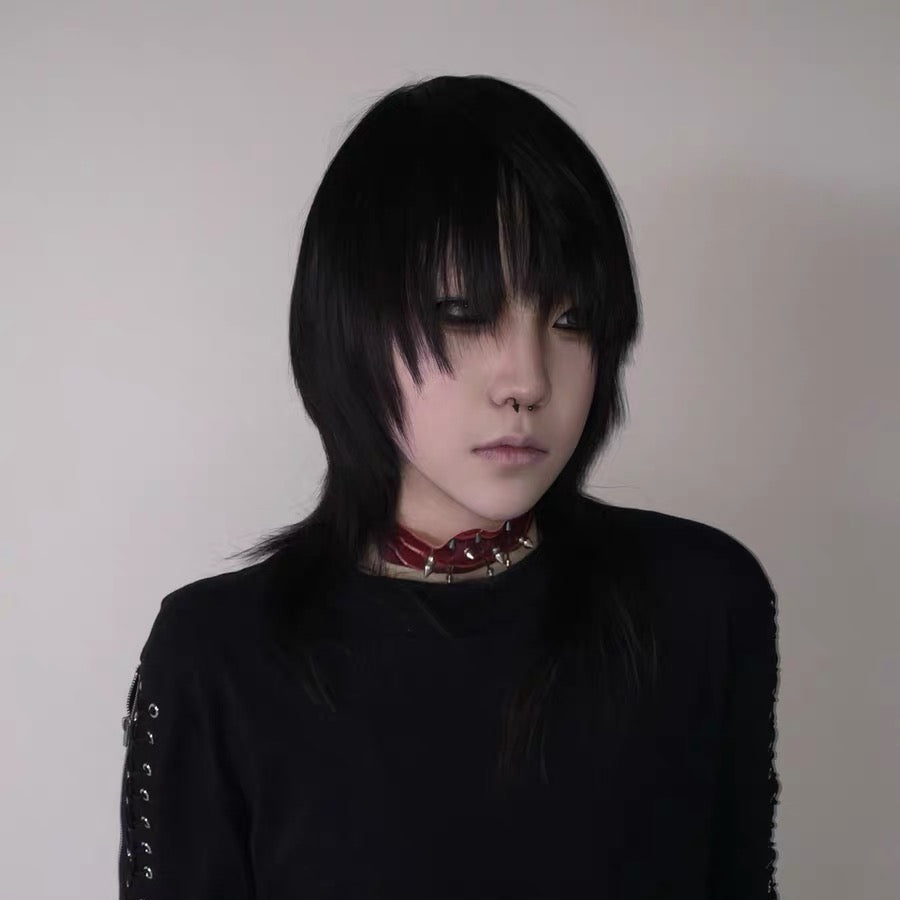 Dark Alternative Punk Irregular Snake-Pattern Leather Choker – Metal Accent Necklace