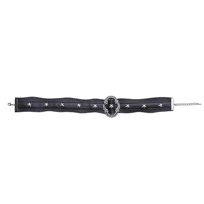 Rizznova Gothic Punk Star Pendant PU Leather Choker Necklace
