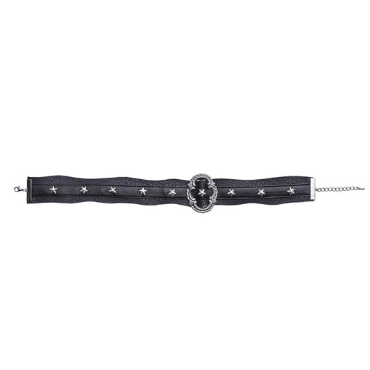 Rizznova Gothic Punk Star Pendant PU Leather Choker Necklace