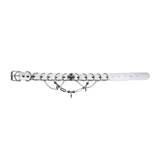 Rizznova Gothic Punk PU Leather Choker with Heavy Metal Hardware