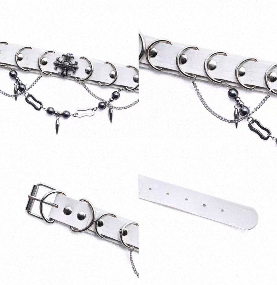 Sweet-Punk Hardware Faux-Leather Choker detail view