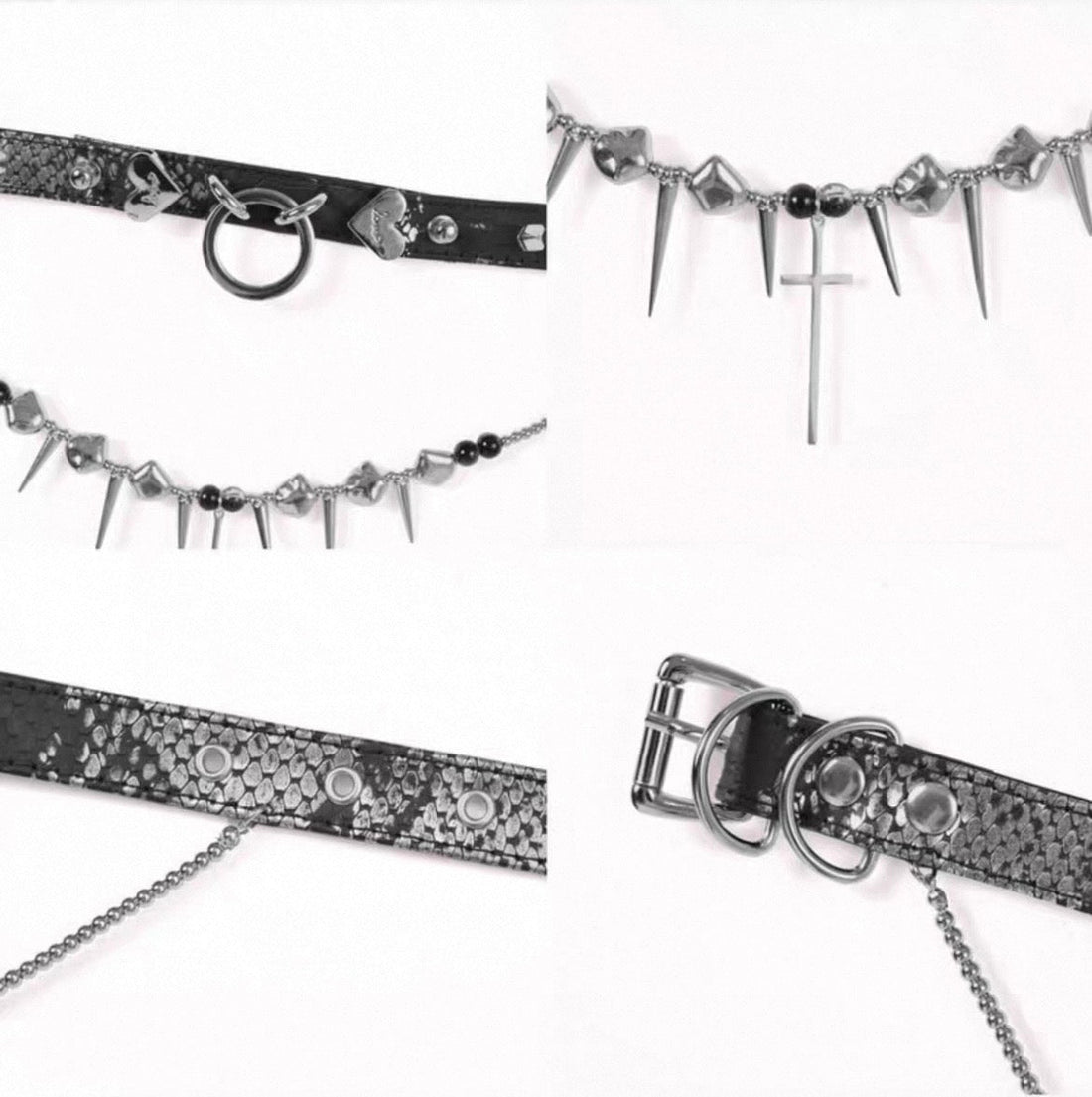 Gothic Punk Kreuz Schlange Choker detail view