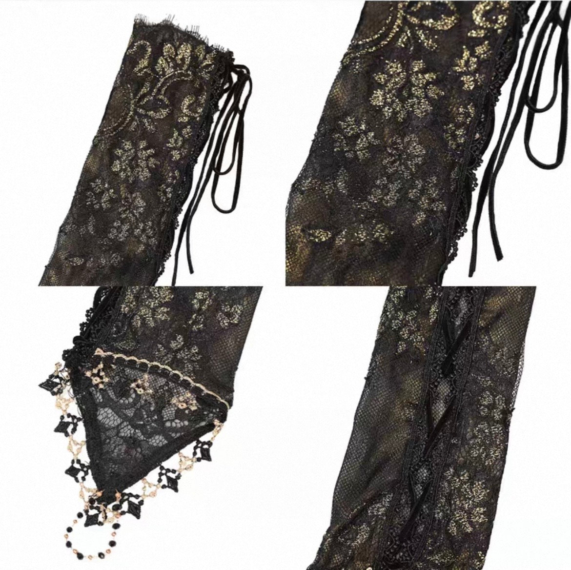 Cross Lace-Up Fingerless Gloves product image 5