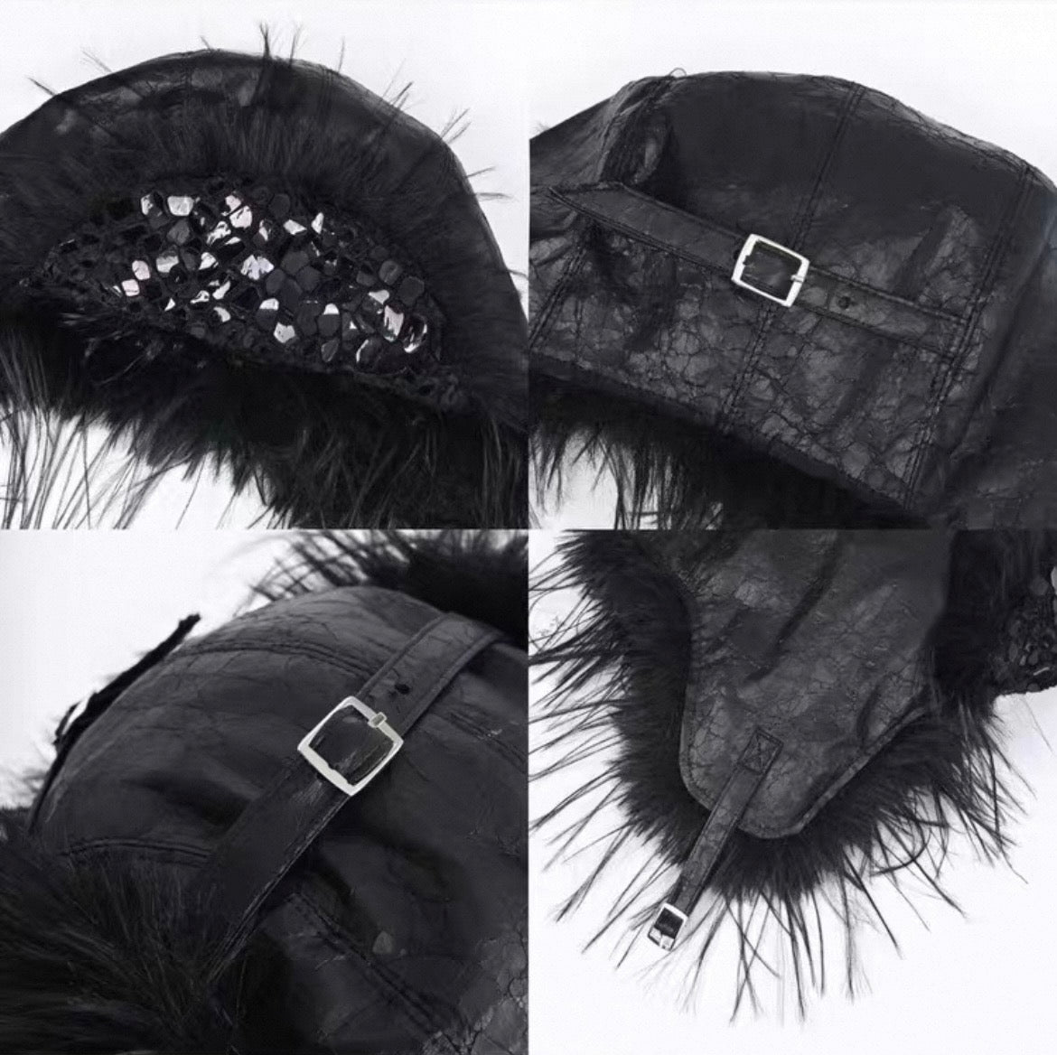 Black Faux-Fur Aviator Hat product image 3