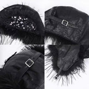 Black Faux-Fur Aviator Hat product image 3