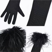 Black Faux-Fur Arm Warmers product image 5