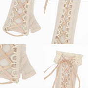 Distressed Cutout Lace-Up Gloves product image 3