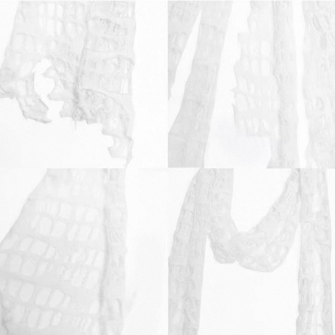 White Distressed Knit Hood Scarf detail view