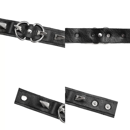 Rizznova Alt Gothic Punk PU Leather Studded Wristband Bracelet