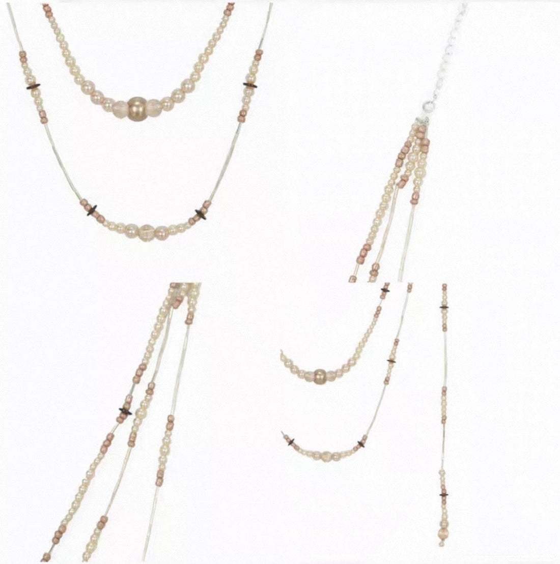 Pearl Cascade Layered Choker back closure view