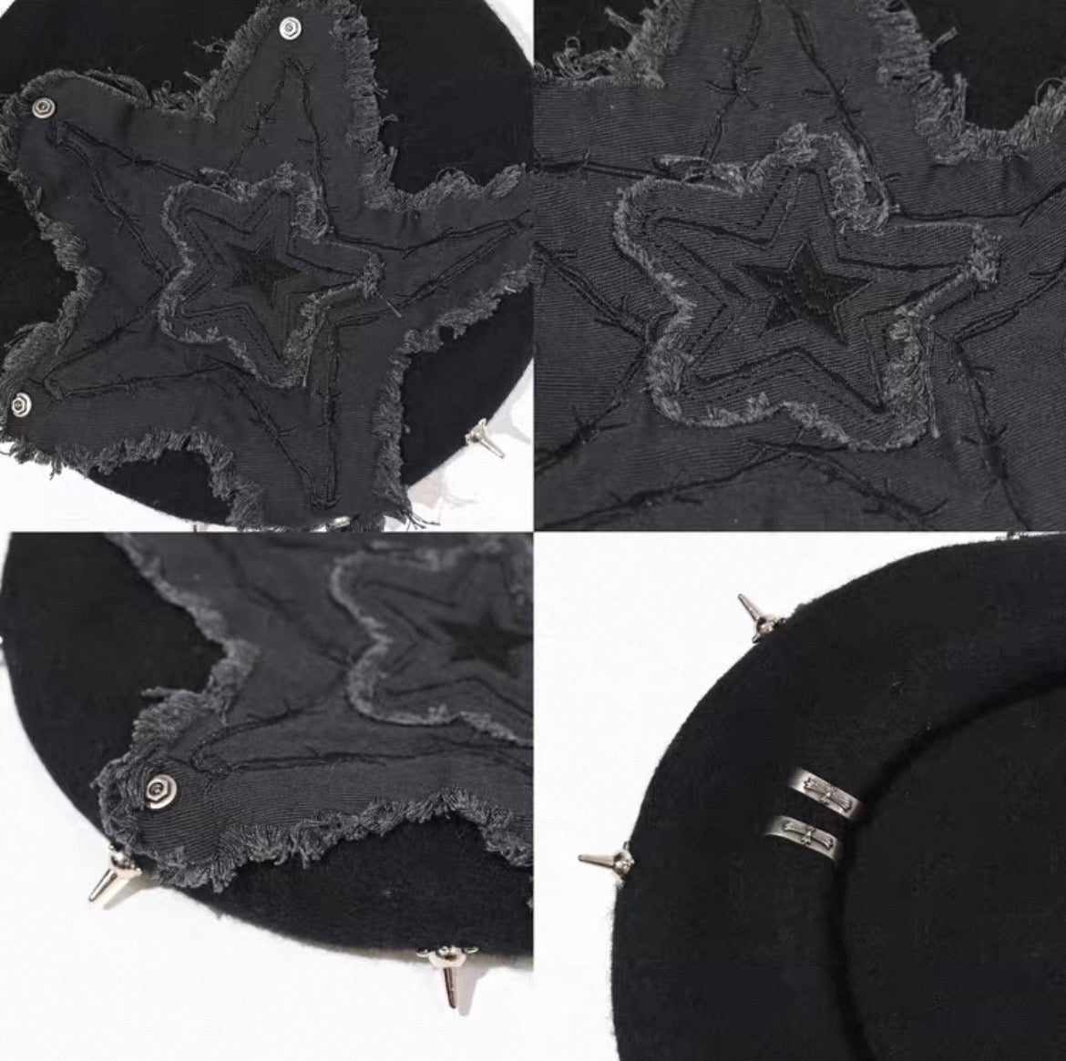 Frayed Star Wool-Look Beret product image 3