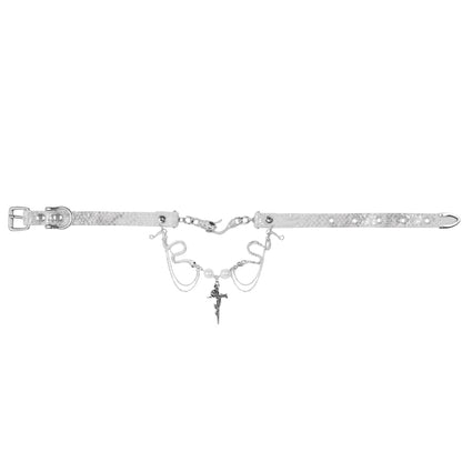 Original Snake PU Cross Choker