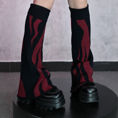 Original Red Black Contrast Leg Warmers
