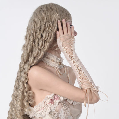 Vintage Lace-Up Mesh Arm Sleeves