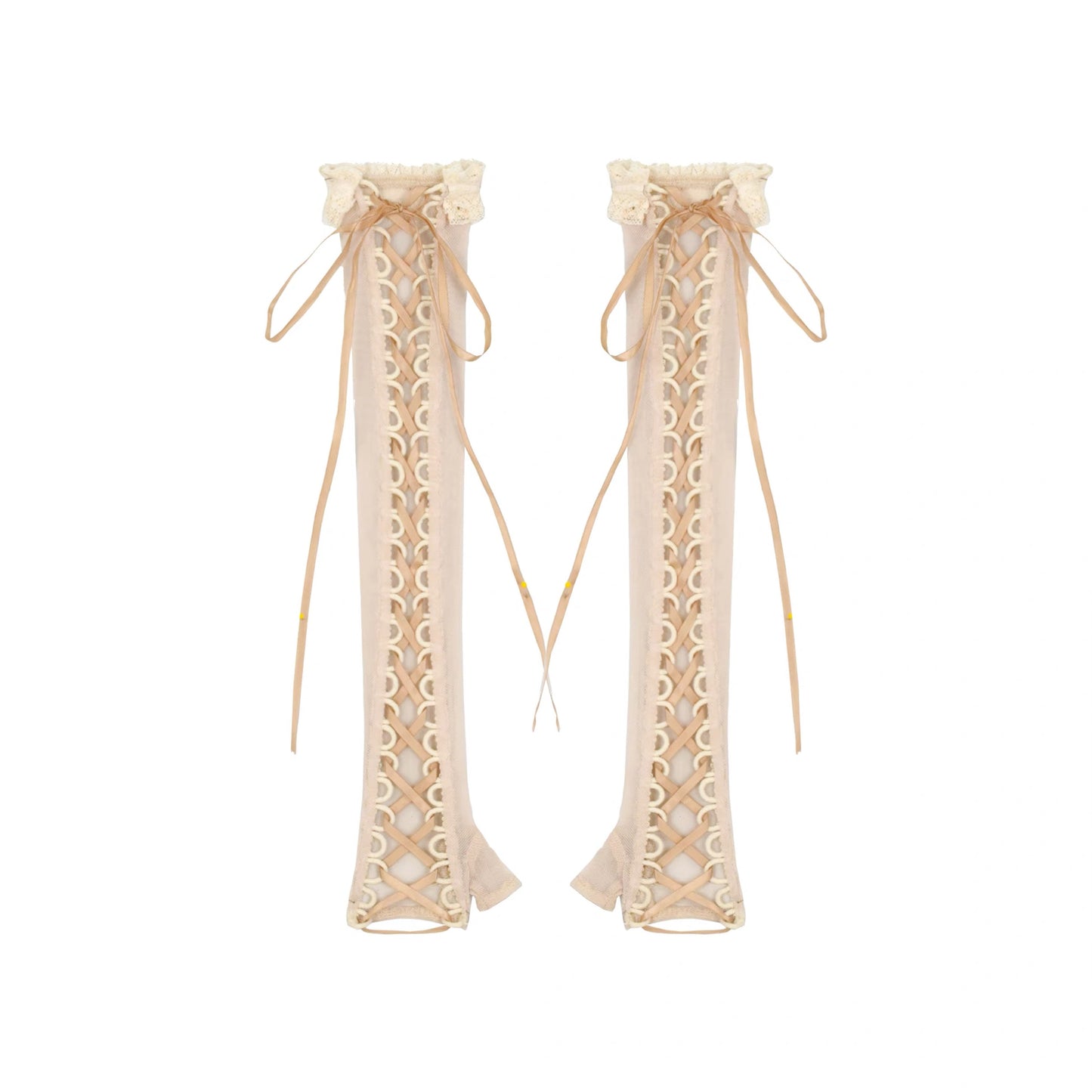 Vintage Lace-Up Mesh Arm Sleeves