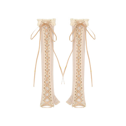Vintage Lace-Up Mesh Arm Sleeves