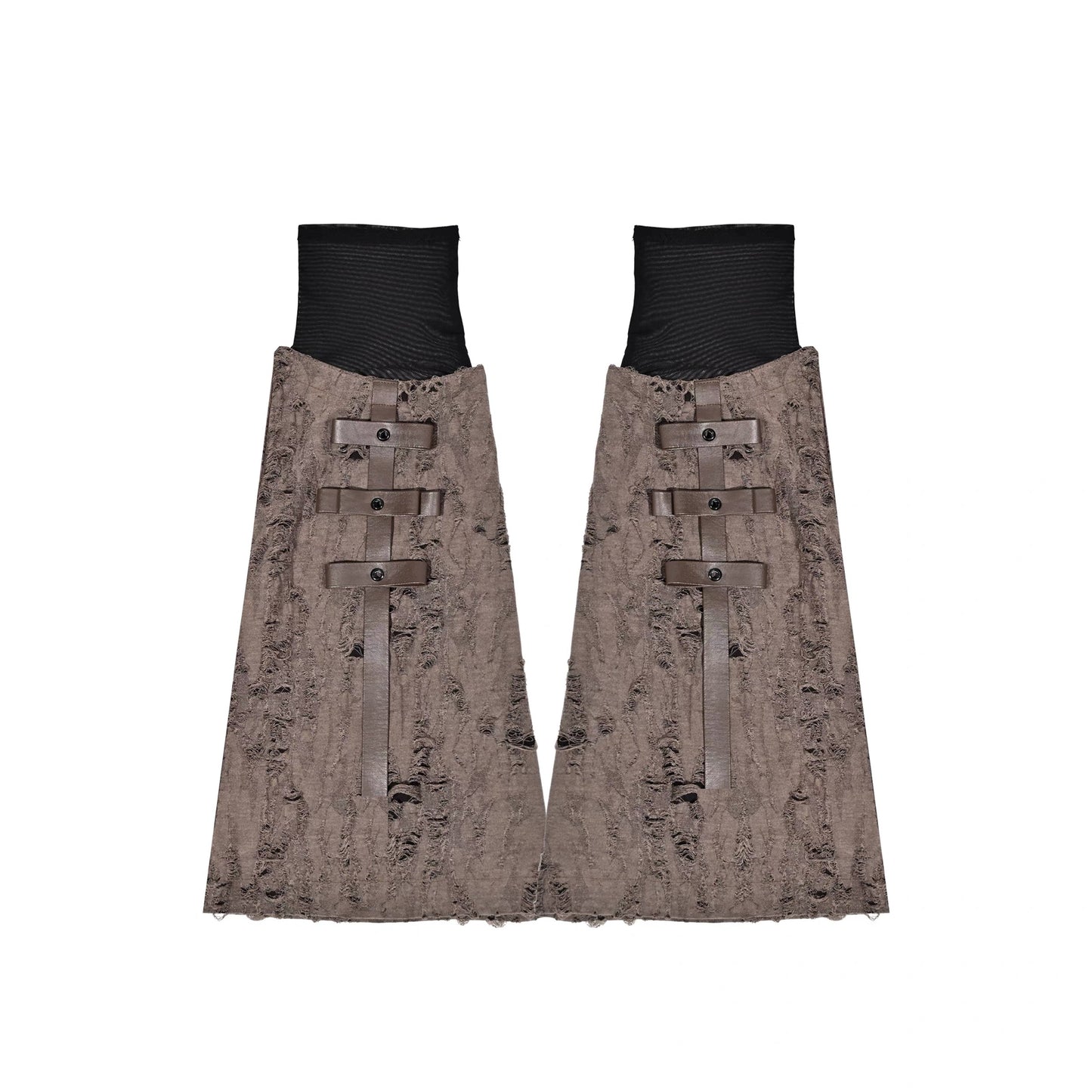 Distressed Layered Brown Leg Warmers