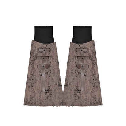 Distressed Layered Brown Leg Warmers