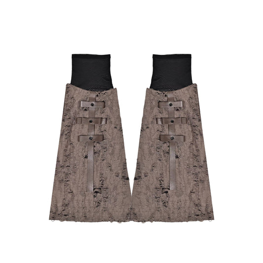 Distressed Layered Brown Leg Warmers