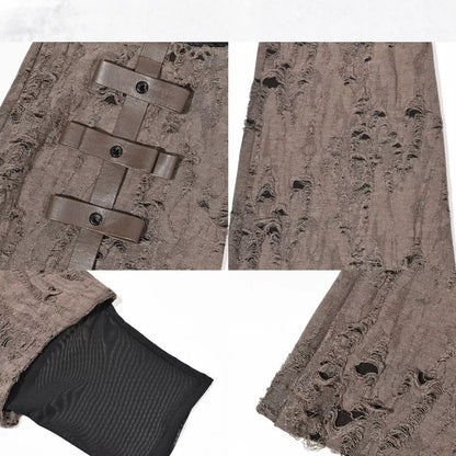 Distressed Layered Brown Leg Warmers