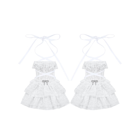 Ballet Lace-Up Sheer Arm Sleeves