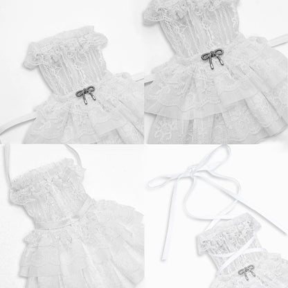 Ballet Lace-Up Sheer Arm Sleeves