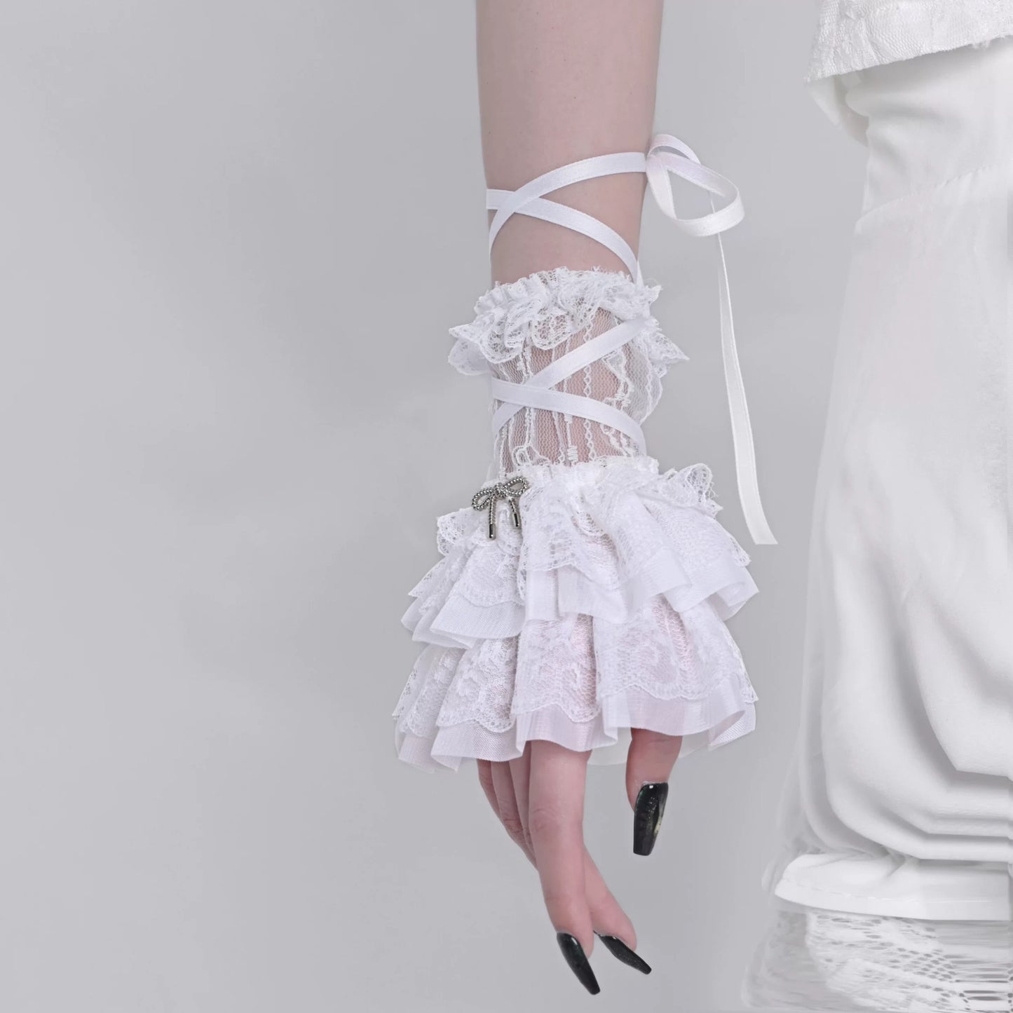 Ballet Lace-Up Sheer Arm Sleeves