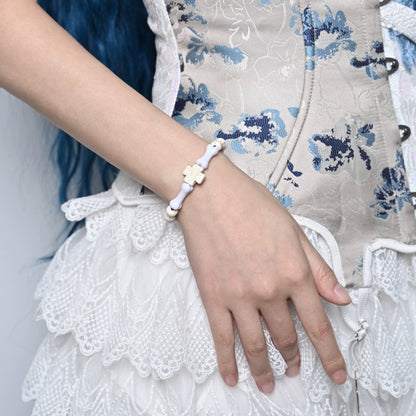 Punk Bone Cross Elastic Bracelet