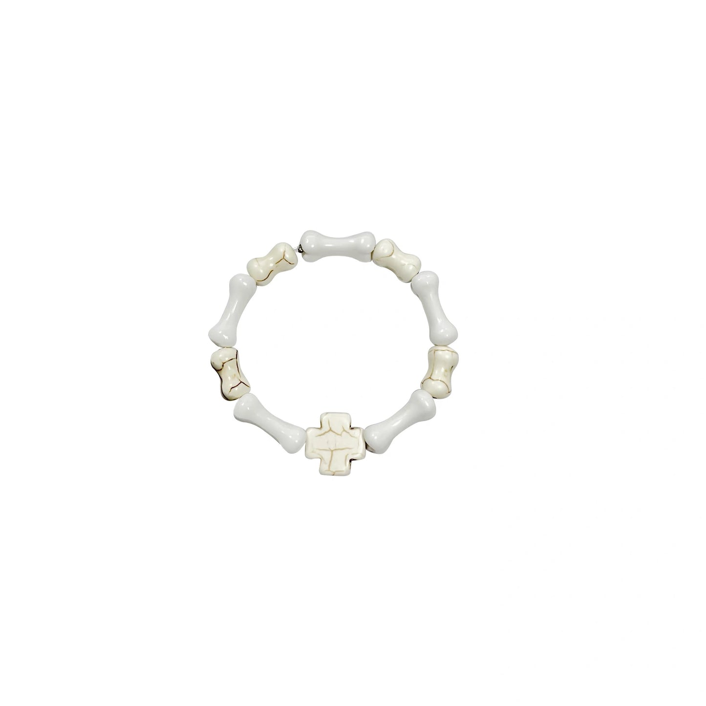 Punk Bone Cross Elastic Bracelet