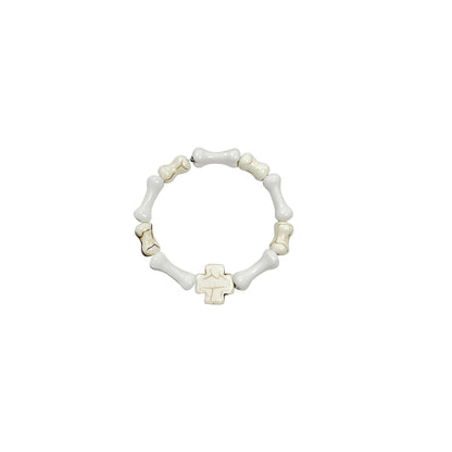 Punk Bone Cross Elastic Bracelet