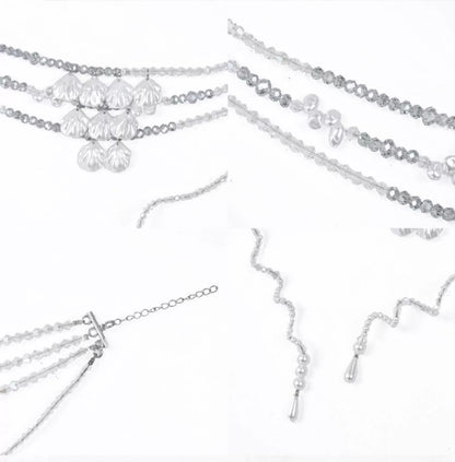 Mermaid Crystal Pearl Layered Choker