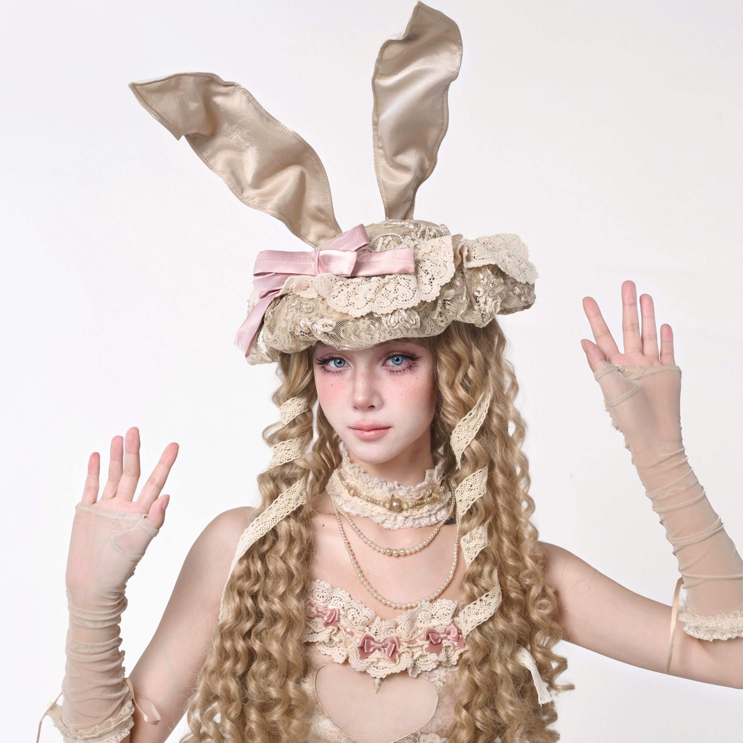 Vintage Lolita Bunny Ear Hat image 3