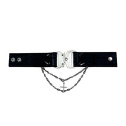 Punk Faux Leather Chain Spike Bracelet image 1
