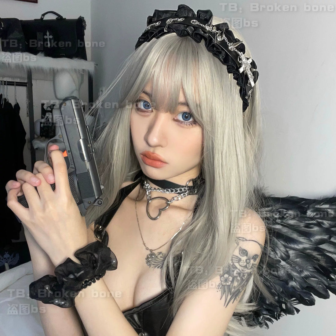 Gothic Punk Harajuku Faux Leather Headband