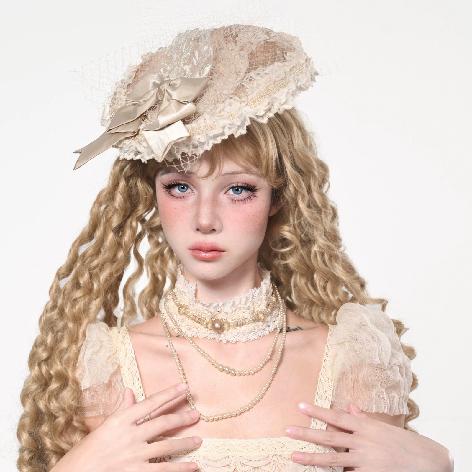 Lolita Vintage Sweet Dark Bow Hair Accessory image 4