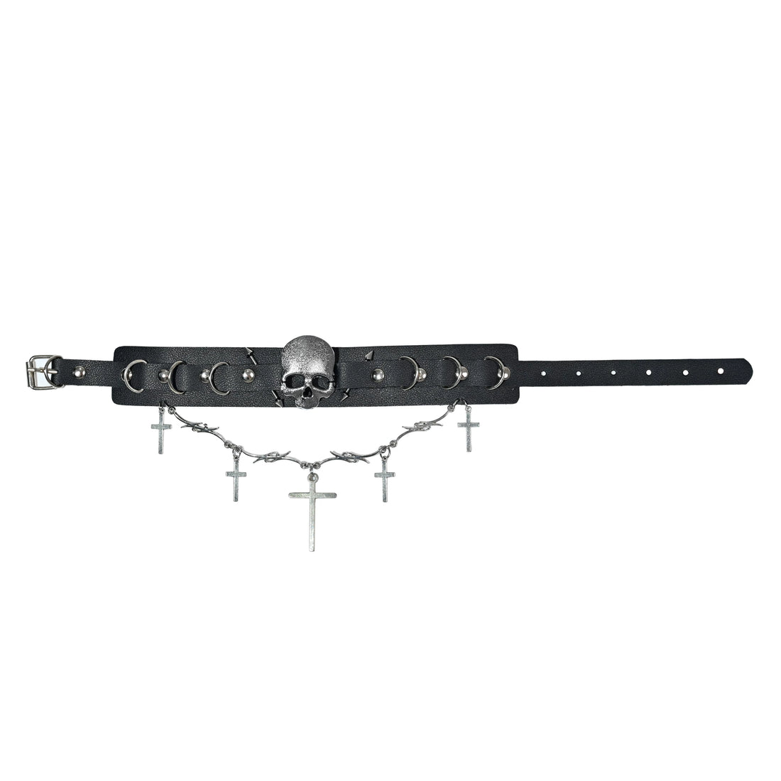 Gothic Cross Faux Leather Choker