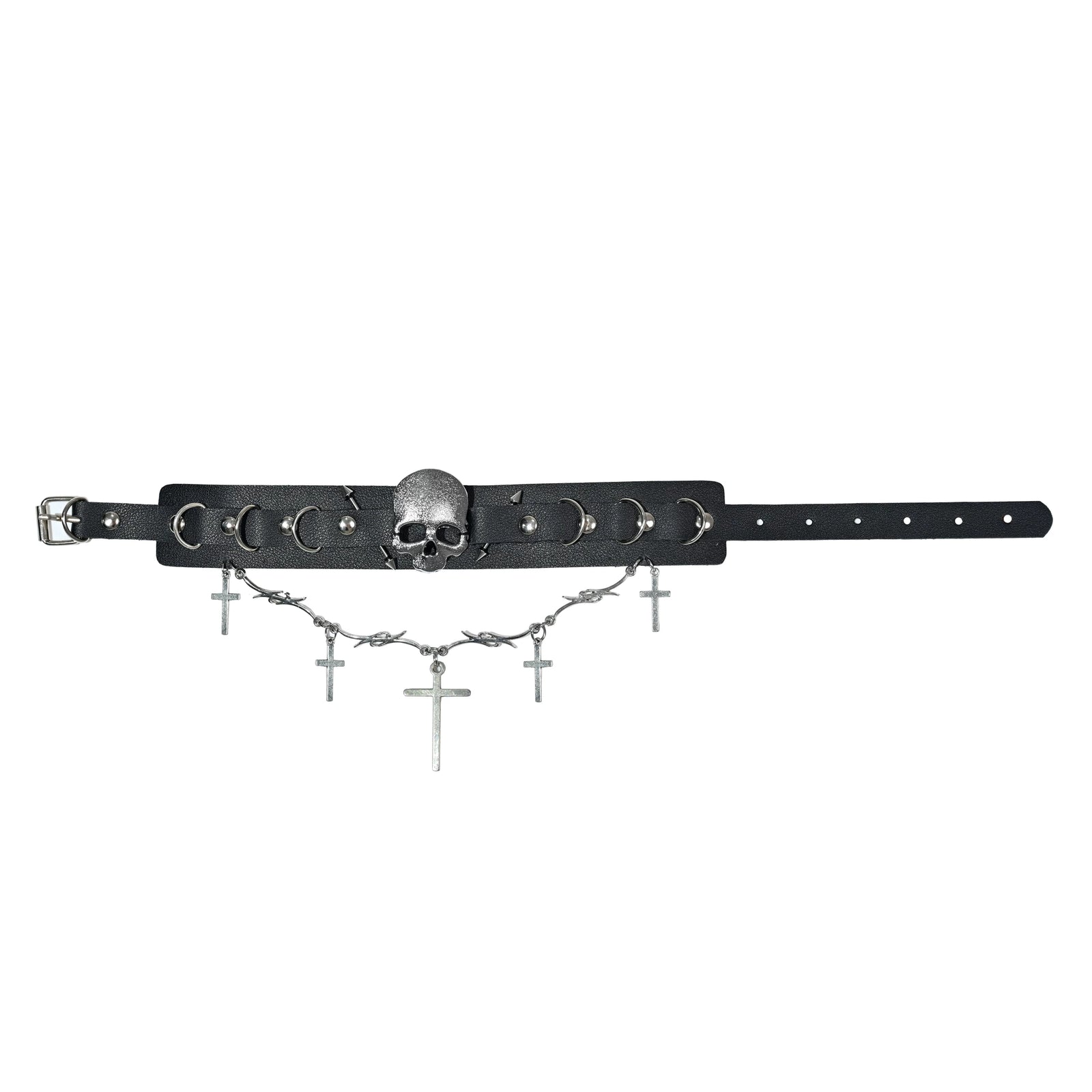 Gothic Cross Faux Leather Choker image 1