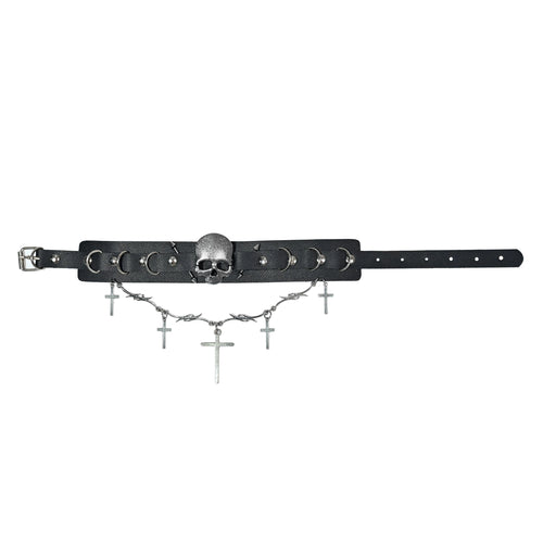 Gothic Cross Faux Leather Choker image 1