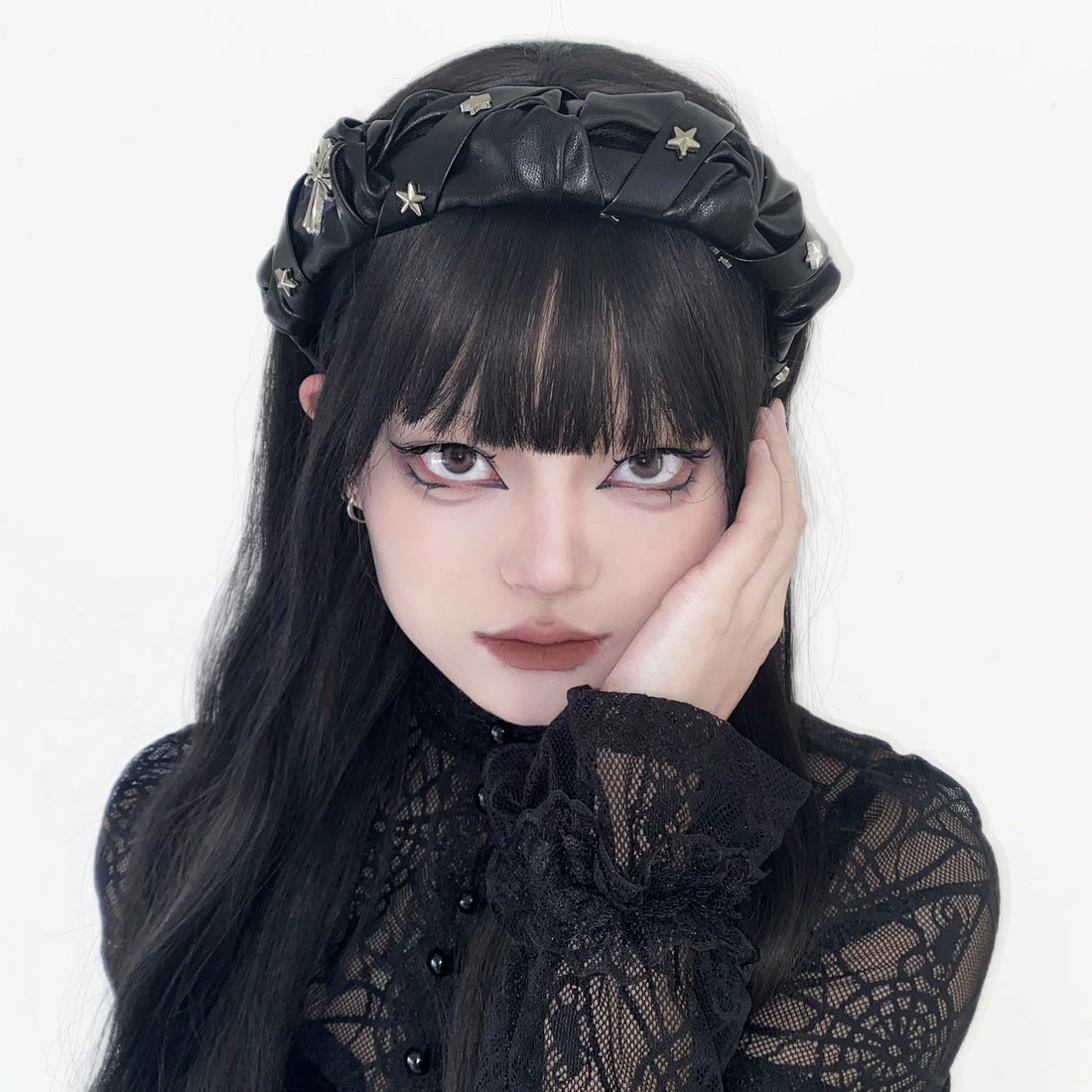 Gothic Sweet Dark Cross Star Headband