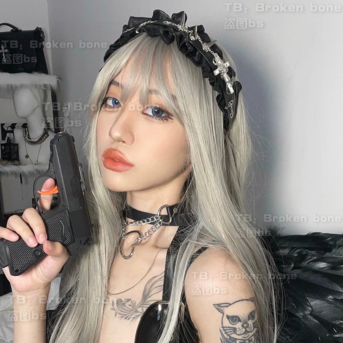 Gothic Punk Harajuku Faux Leather Headband