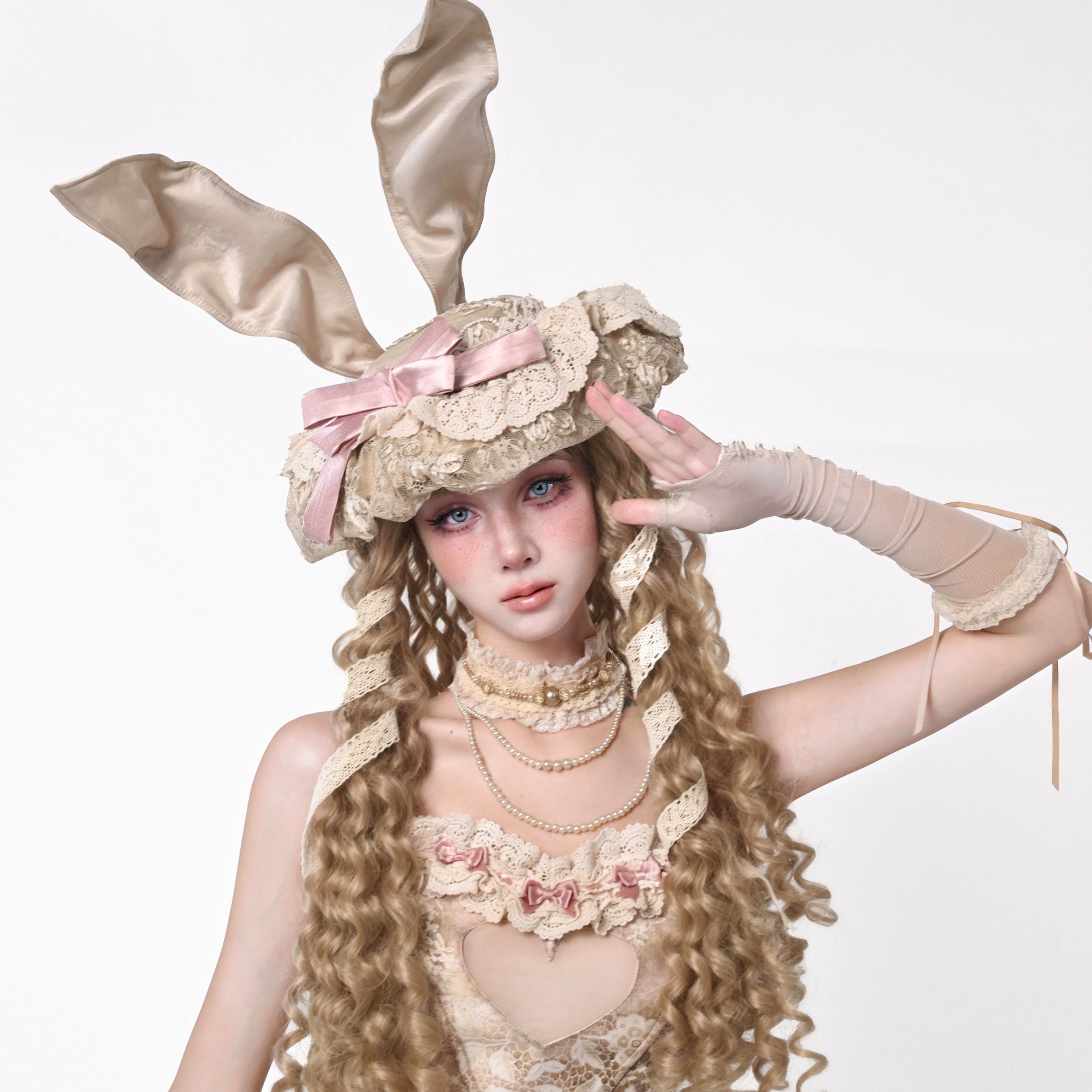 Vintage Lolita Bunny Ear Hat image 4