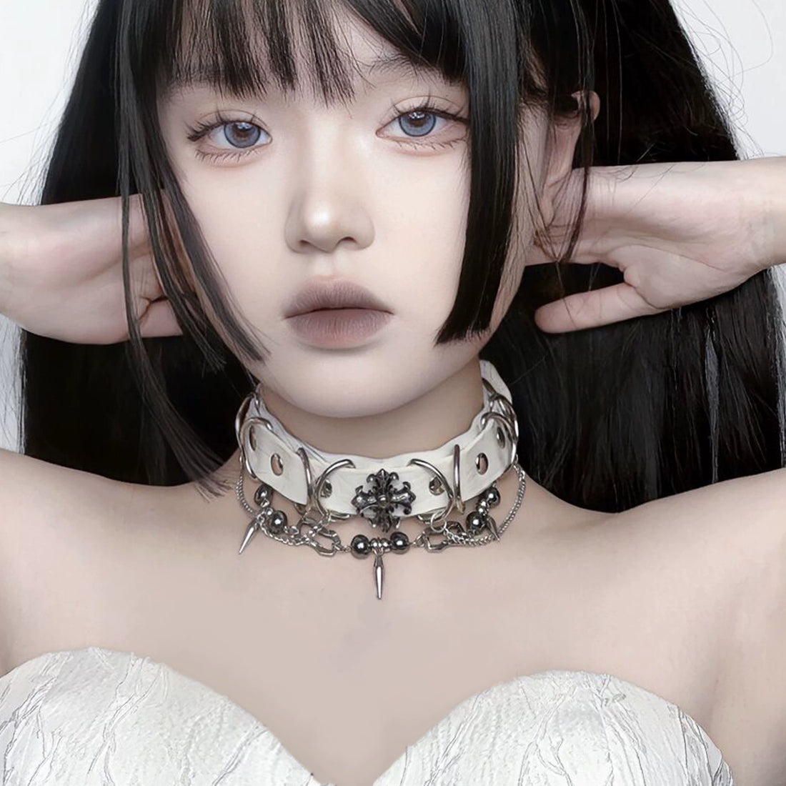 Punk Sweet Dark Faux Leather Choker