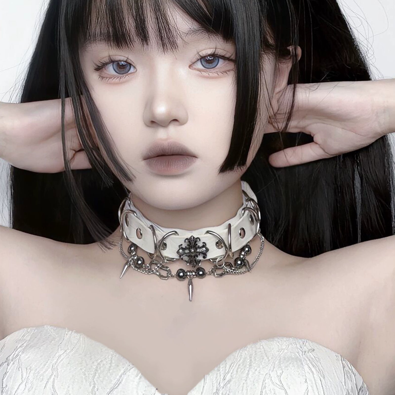 Punk Sweet Dark Faux Leather Choker image 5