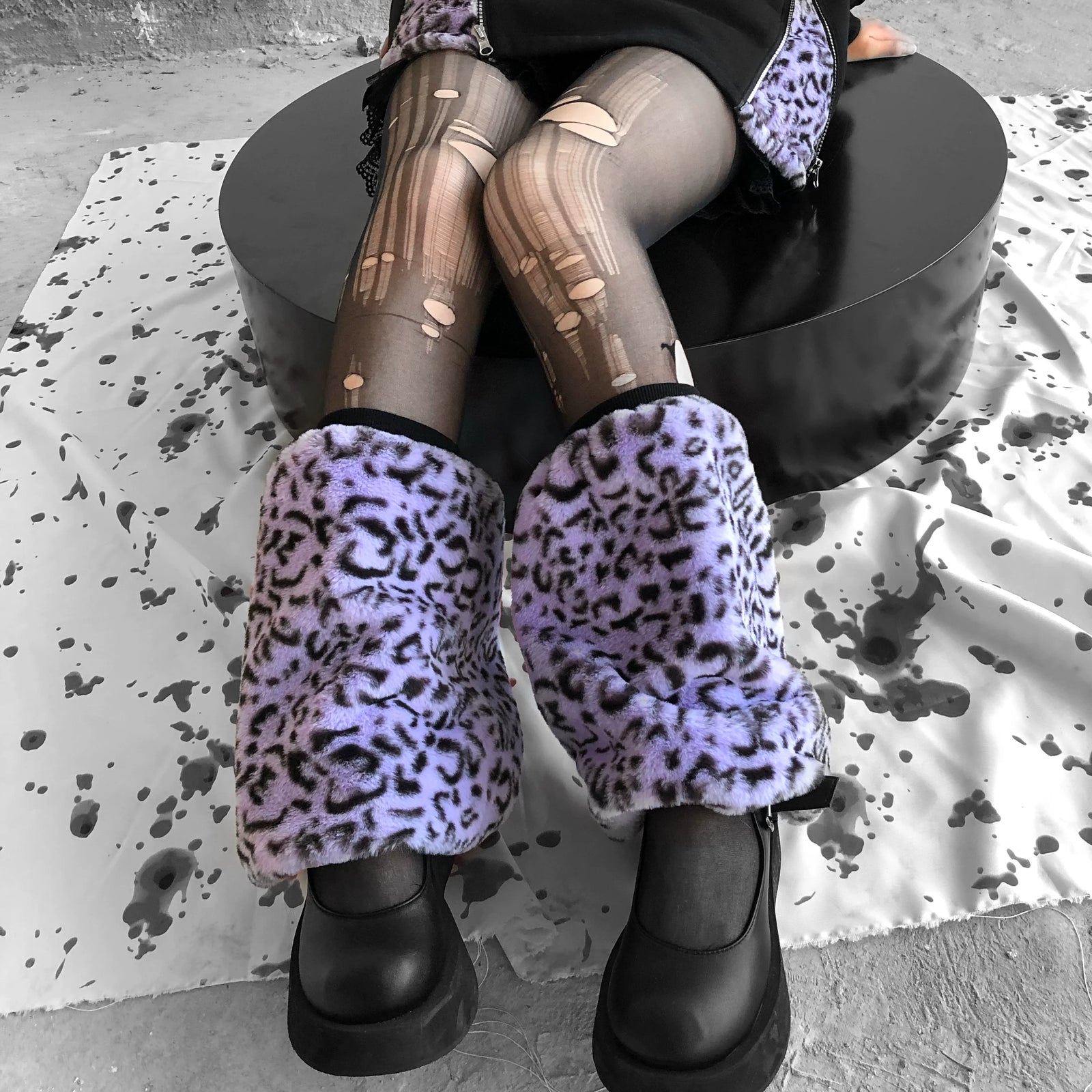 Punk Harajuku Furry Leg Warmers image 5