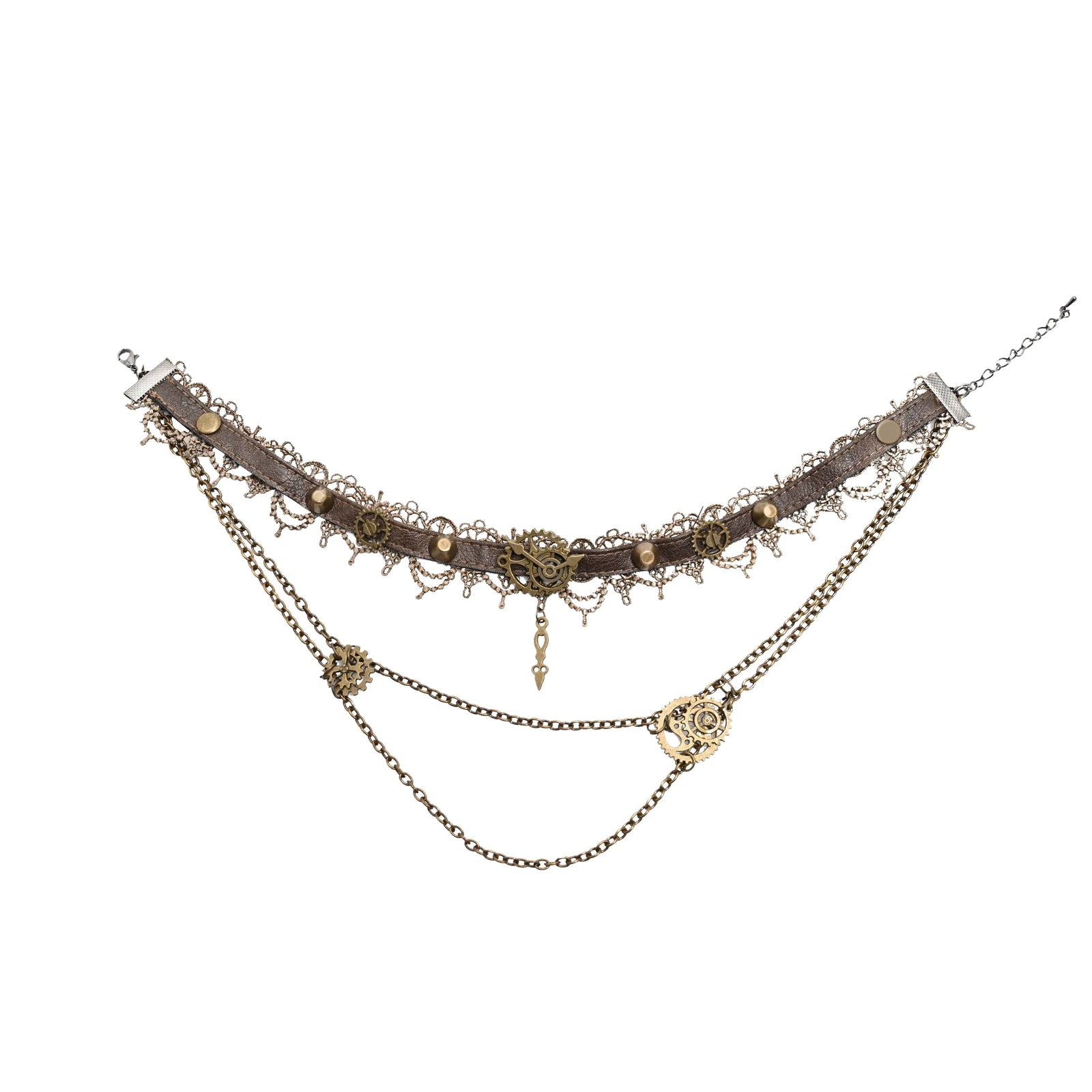 Punk Vintage Faux Leather Chain Necklace image 1
